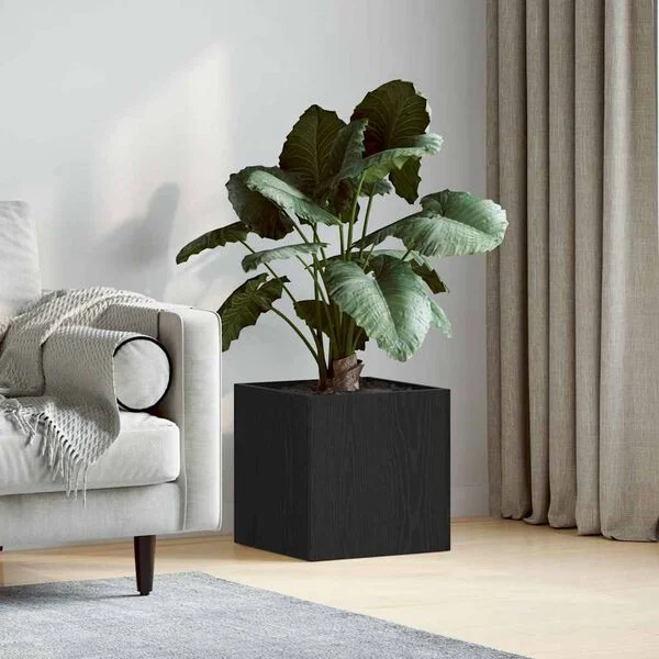 vidaXL Boîte à plantes Chêne noir 40 x 40 x 40 cm Bois d'ingénierie