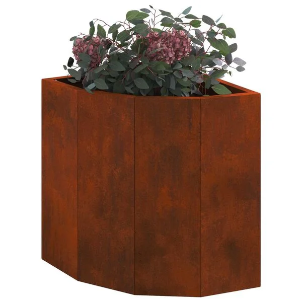 vidaXL Jardinière d'Angle Rouillé 30 x 30 x 35 cm Acier patiné