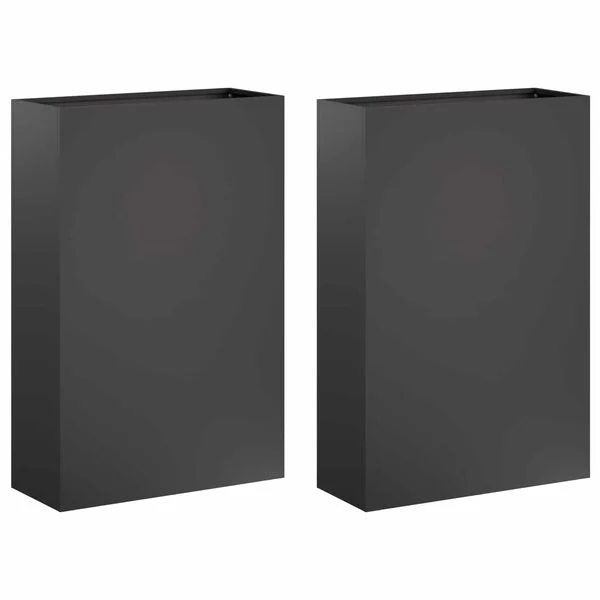 vidaXL Cache-pot de jardin 2 pc Noir 40 x 20 x 75 cm