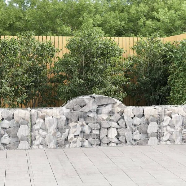 vidaXL Paniers à gabions arqués 5 pcs 200x30x60/80 cm Fer galvanisé