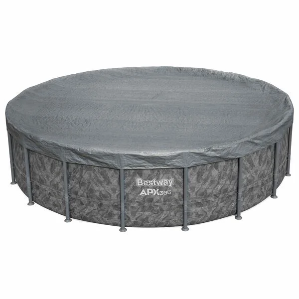Bestway Couverture de piscine Ø5, 49 m Rond Polyester Gris