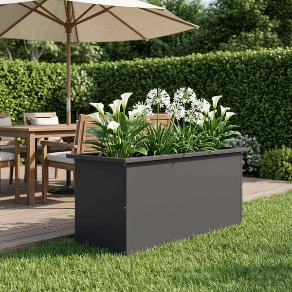 vidaXL Jardinière de jardin avec LED Noir 40 x 80 x 40 cm Acier