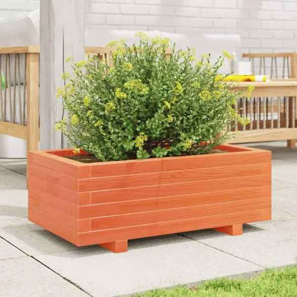 vidaXL Jardinière cire marron 70x40x26, 5 cm bois de pin massif