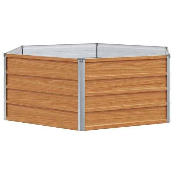 vidaXL Jardin surélevé Aspect bois 129 x 129 x 45 cm Acier galvanisé
