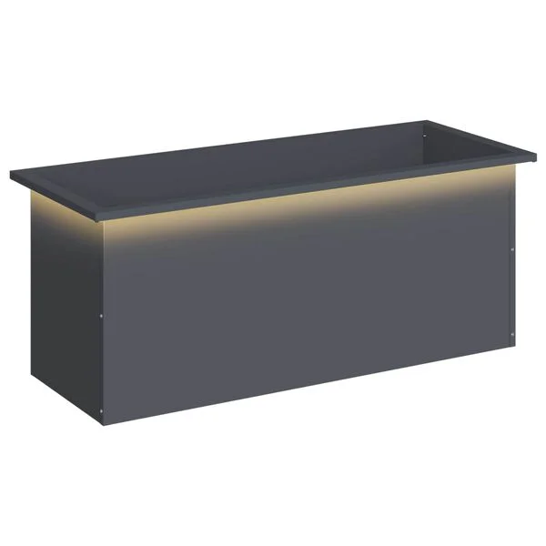vidaXL Jardinière de jardin avec LED Anthracite 40 x 100 x 40 cm Acier