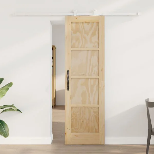 vidaXL Porte coulissante Naturel et Blanc 61 x 198, 5 cm