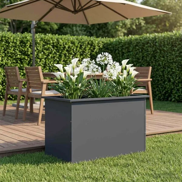 vidaXL Jardinière de jardin avec LED Anthracite 50 x 80 x 48 cm Acier