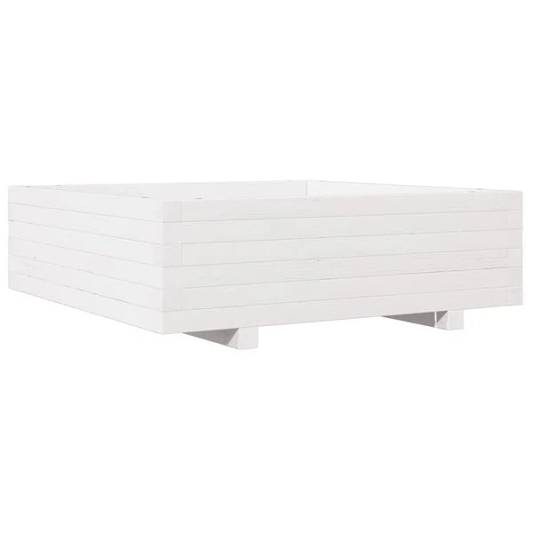 vidaXL Jardinière blanc 80x80x26, 5 cm bois de pin massif