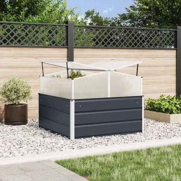 vidaXL Jardinière Anthracite 100 x 100 x 77 cm Acier galvanisé