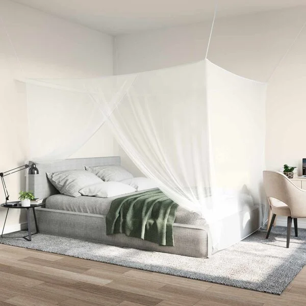 vidaXL Ciel de lit anti-moustiques 3 pc 156 mesh Blanc Polyester