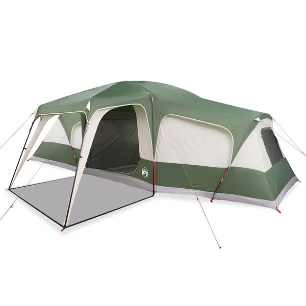 vidaXL Tente familiale avec dôme porche 9 personnes vert imperméable