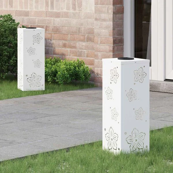 vidaXL Lumière de chemin LED solaire 2 pc Blanc chaud 18 x 18 x 50 cm