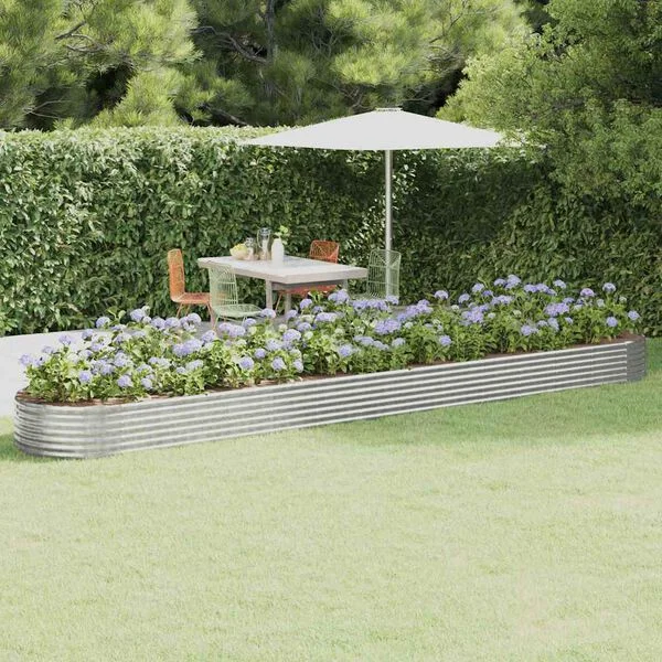 vidaXL Lit surélevé de jardin Acier galvanisé Argenté