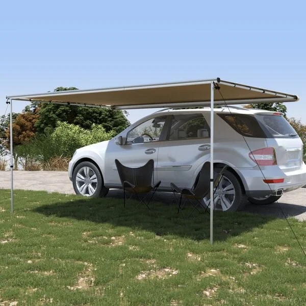 vidaXL Auvent de camping-car et caravane 4x2, 5x2, 15 m Beige