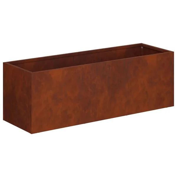 vidaXL Cache-pot de jardin 2 pc Rouillé 40 x 20 x 20 cm Acier patiné