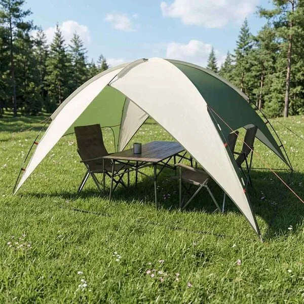 vidaXL Tente de camping avec un abri imperméable 5 personne Vert