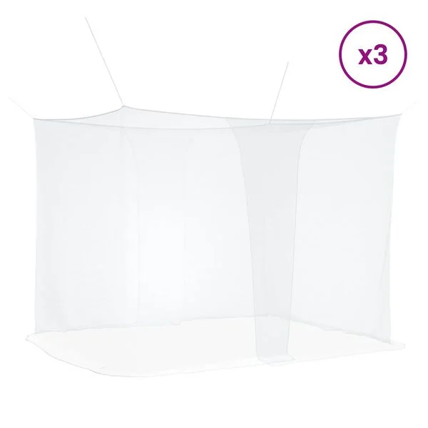 vidaXL Ciel de lit anti-moustiques 3 pc 156 mesh Blanc Polyester