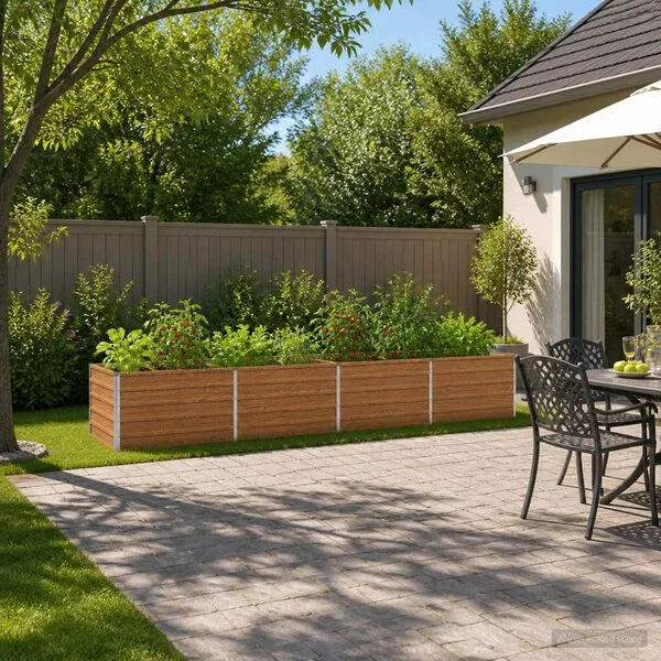 vidaXL Jardin surélevé Chêne Brun 320 x 80 x 55 cm