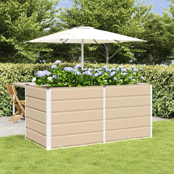 vidaXL Jardinière Ivoire 160 x 80 x 75 cm Acier