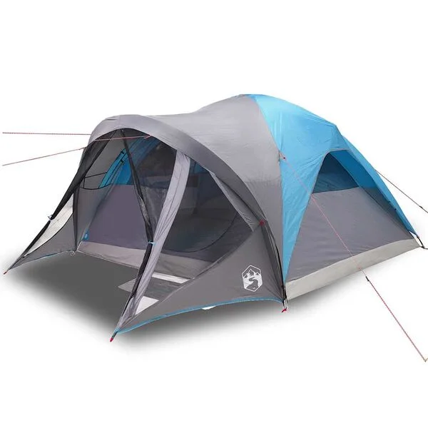 vidaXL Tente familiale tunnel 6 personnes bleu imperméable