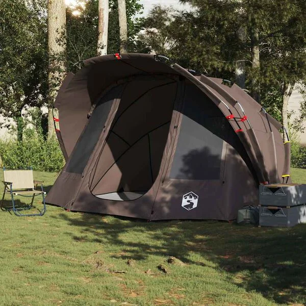 vidaXL Tente de pêche 5 personnes marron imperméable