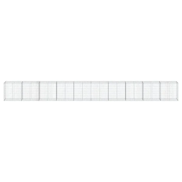vidaXL Panier gabion avec couvercle 1000x50x100 cm fer galvanisé