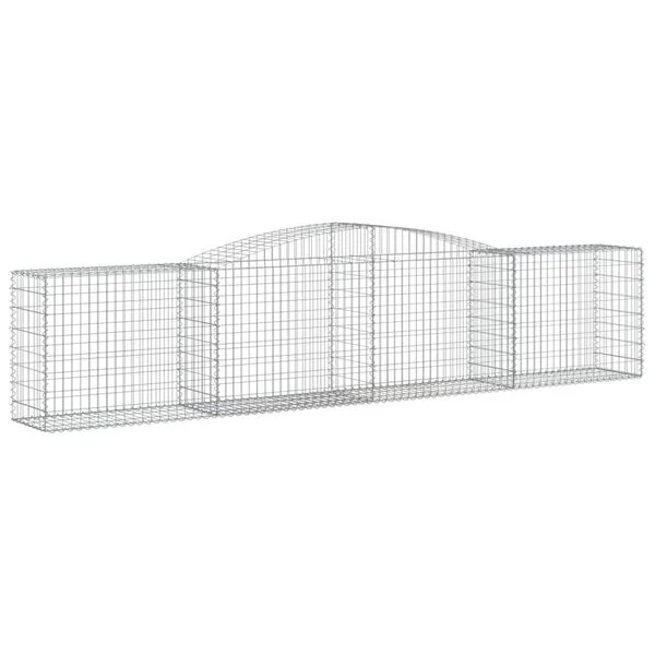 vidaXL Paniers à gabions arqués 4 pcs 400x50x80/100 cm Fer galvanisé