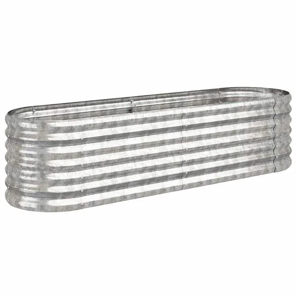 vidaXL Lit surélevé de jardin Acier galvanisé Argenté