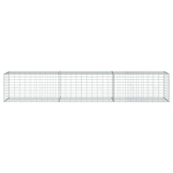vidaXL Panier gabion avec couvercle 300x50x50 cm fer galvanisé