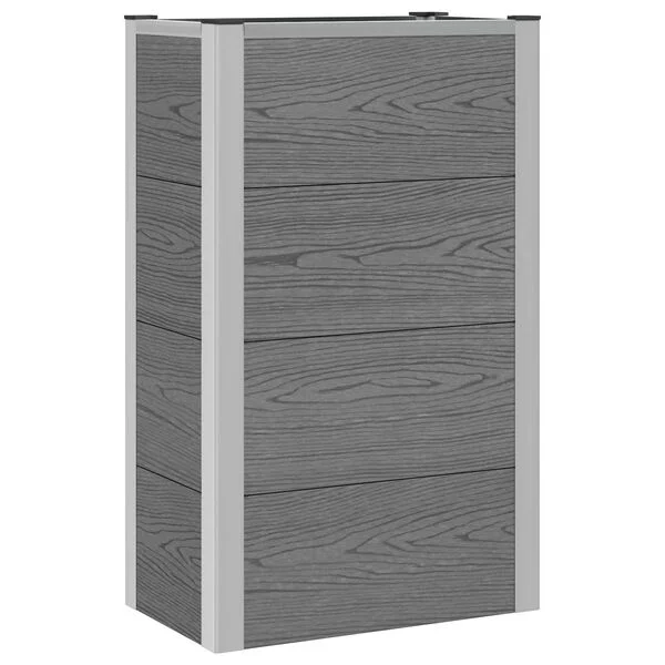 vidaXL Jardinière surélevée Gris 50 x 30 x 82 cm WPC et Aluminium