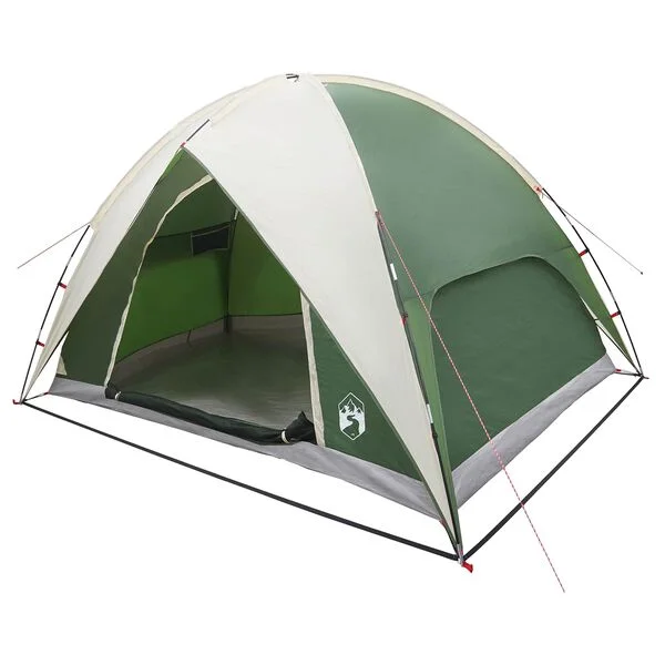 vidaXL Tente de camping avec un abri imperméable 4 personne Vert