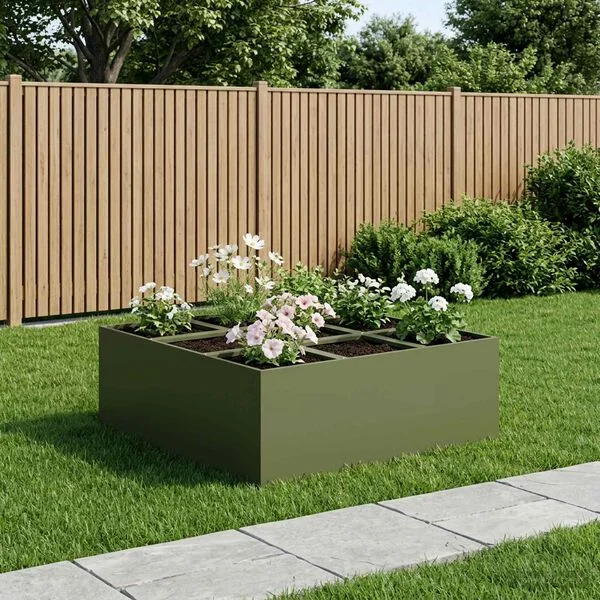 vidaXL Cache-pot de jardin Vert olive 100 x 100 x 30 cm