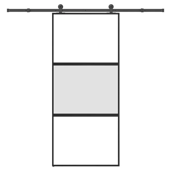 vidaXL Porte coulissante kit de quincaillerie trempé verre aluminium