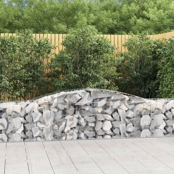 vidaXL Paniers à gabions arqués 8 pcs 400x50x60/80 cm Fer galvanisé