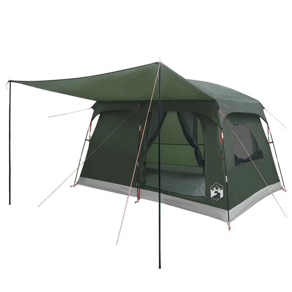 vidaXL Tente familiale 8 personne Vert armée Polyester