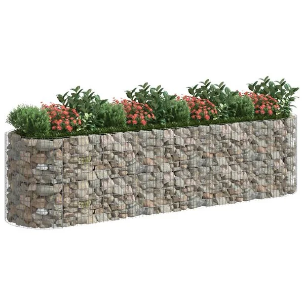 vidaXL Lit surélevé à gabion Fer galvanisé 400x100x100 cm