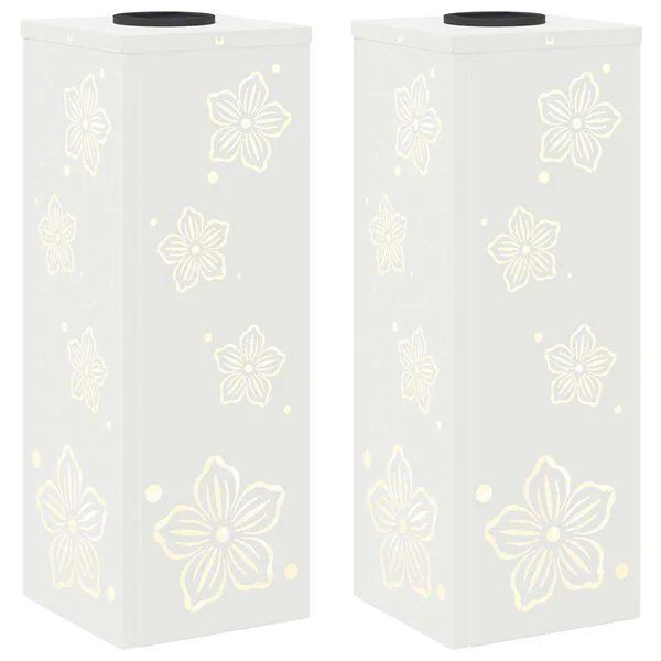 vidaXL Lumière de chemin LED solaire 2 pc Blanc chaud 18 x 18 x 50 cm