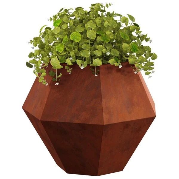 vidaXL Jardinière 2 pc Rouillé 75 x 75 x 60 cm Acier patiné