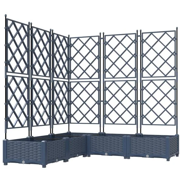 vidaXL Cache-pot de jardin 5 pc Gris 120 x 120 x 125, 5 cm PP