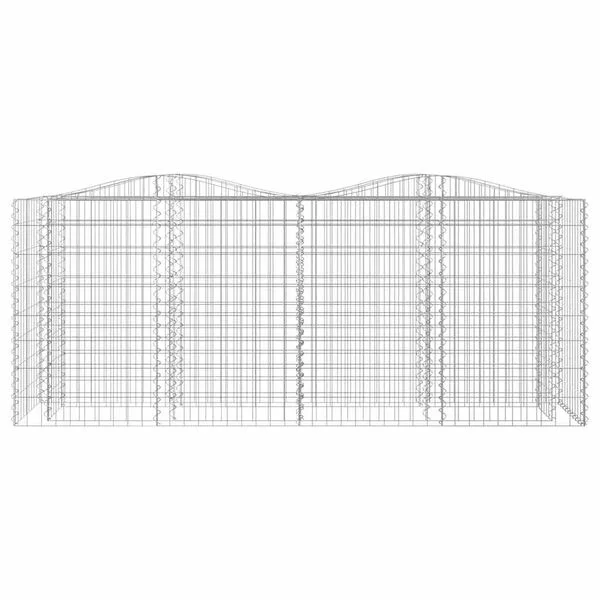 vidaXL Lit surélevé à gabions arqué 200x50x100 cm Fer galvanisé