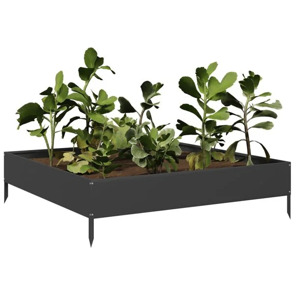 vidaXL Lit surélevé de jardin noir 100x100x26 cm acier