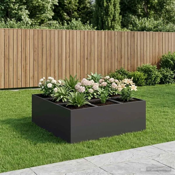 vidaXL Cache-pot de jardin Noir 100 x 100 x 40 cm Acier laminé à froid