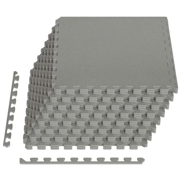 vidaXL Tapis de sol de piscine 24 pc Gris 8, 64 m² Mousse EVA