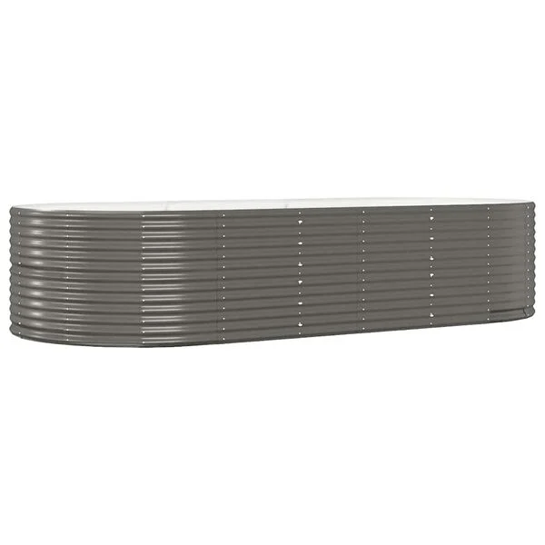 vidaXL Lit surélevé de jardin Gris 291x140x68cm Acier galvanisé