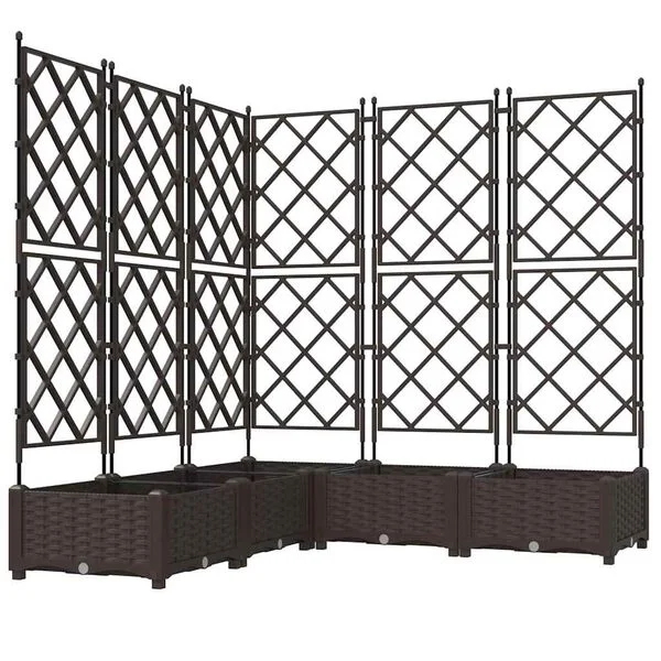 vidaXL Cache-pot de jardin 5 pc Marron 120 x 120 x 125, 5 cm PP