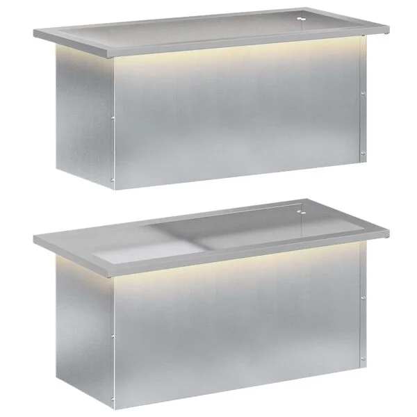 vidaXL Jardinière de jardin avec LED 2 pc Argenté 30 x 60 x 30 cm