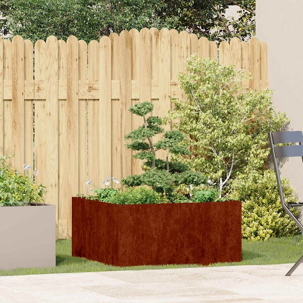 vidaXL Jardinière rouillé 80x80x40 cm acier inoxydable