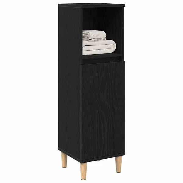 vidaXL Cabinet de Salle de Bain Chêne noir 30 x 30 x 100 cm