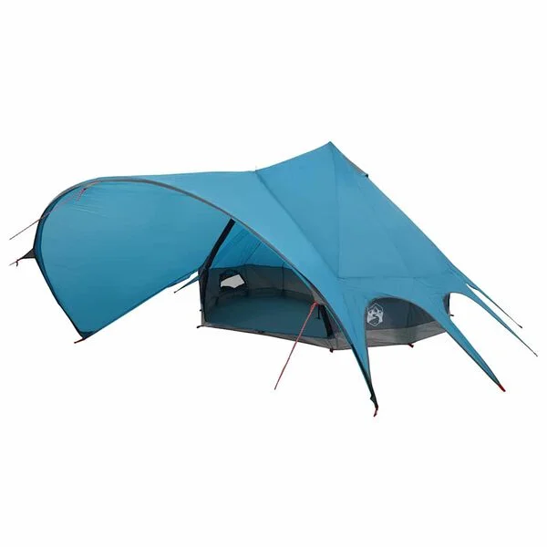 vidaXL Tente Teepee 7-Personnes 7 personne Bleu et gris