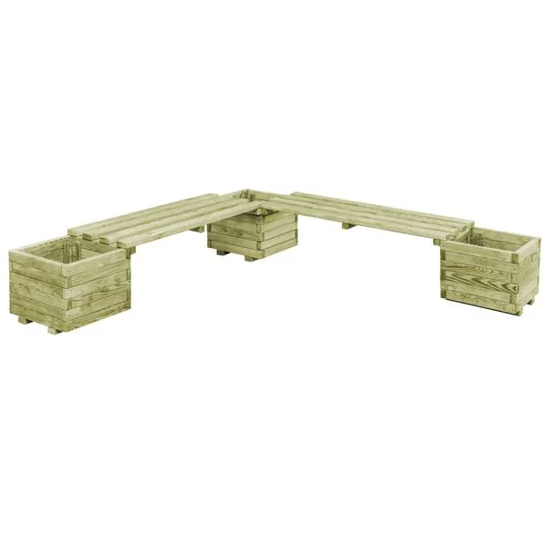 vidaXL Banc de jardin à jardinières Bois de pin imprégné